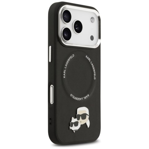Karl Lagerfeld nakładka Magsafe PU case with Karl&Choupette heads pins logo and metal camera buttons do iPhone 17 Pro czarna