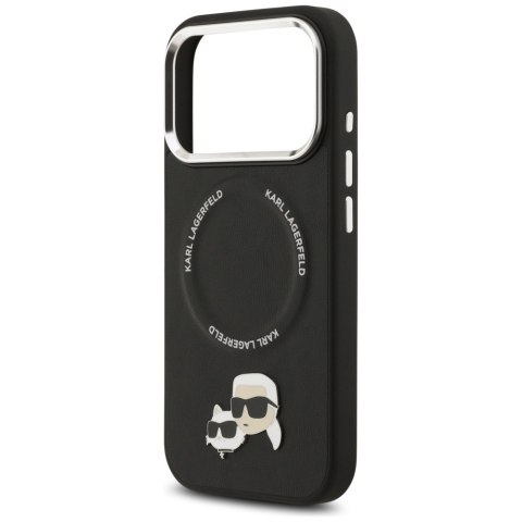 Karl Lagerfeld nakładka Magsafe PU case with Karl&Choupette heads pins logo and metal camera buttons do iPhone 17 Pro czarna