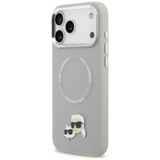 Karl Lagerfeld nakładka Magsafe PU case with Karl&Choupette heads pins logo and metal camera buttons do iPhone 17 Pro różowa