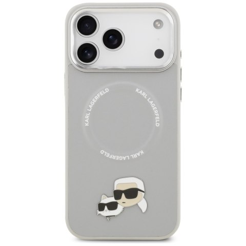 Karl Lagerfeld nakładka Magsafe PU case with Karl&Choupette heads pins logo and metal camera buttons do iPhone 17 Pro różowa