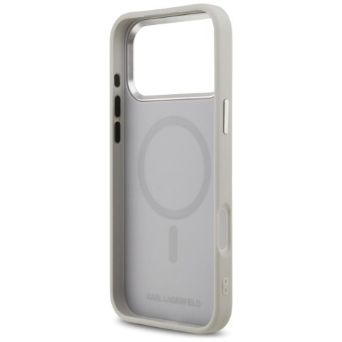 Karl Lagerfeld nakładka Magsafe PU case with Karl&Choupette heads pins logo and metal camera buttons do iPhone 17 Pro różowa