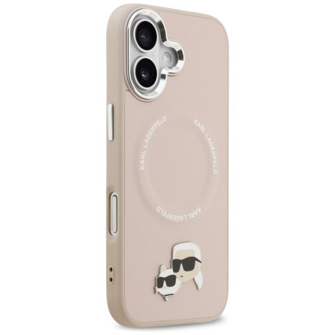 Karl Lagerfeld nakładka Magsafe PU case with Karl&Choupette heads pins logo and metal camera buttons do iPhone 17 beżowa