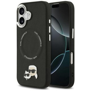 Karl Lagerfeld nakładka Magsafe PU case with Karl&Choupette heads pins logo and metal camera buttons do iPhone 17 czarna