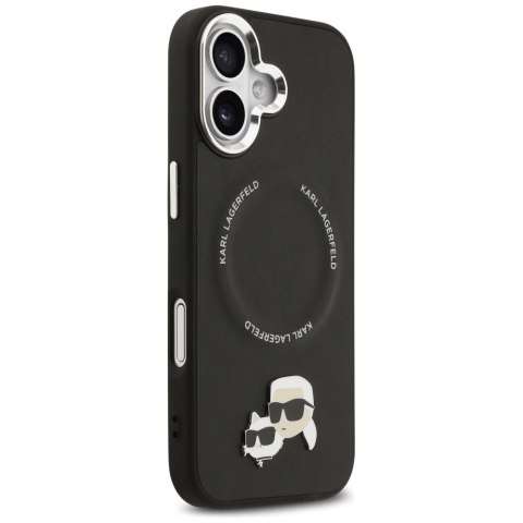 Karl Lagerfeld nakładka Magsafe PU case with Karl&Choupette heads pins logo and metal camera buttons do iPhone 17 czarna