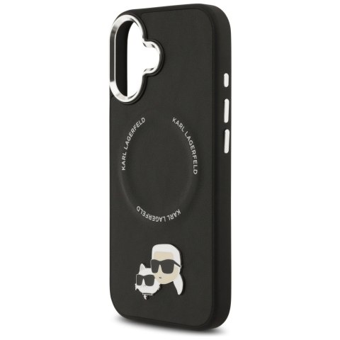 Karl Lagerfeld nakładka Magsafe PU case with Karl&Choupette heads pins logo and metal camera buttons do iPhone 17 czarna