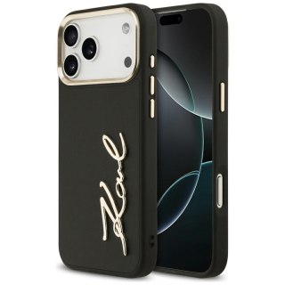 Karl Lagerfeld nakładka PU leather case with Karl script logo and metal camera buttons do iPhone 17 Pro Max beżowa