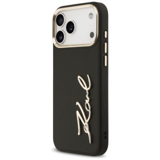Karl Lagerfeld nakładka PU leather case with Karl script logo and metal camera buttons do iPhone 17 Pro Max beżowa