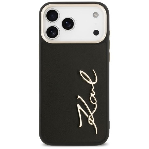 Karl Lagerfeld nakładka PU leather case with Karl script logo and metal camera buttons do iPhone 17 Pro Max beżowa