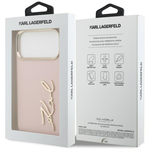 Karl Lagerfeld nakładka PU leather case with Karl script logo and metal camera buttons do iPhone 17 Pro Max czarna