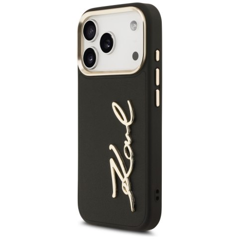 Karl Lagerfeld nakładka PU leather case with Karl script logo and metal camera buttons do iPhone 17 Pro beżowa