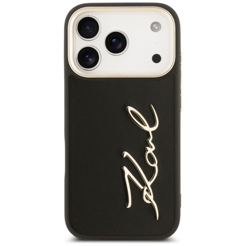 Karl Lagerfeld nakładka PU leather case with Karl script logo and metal camera buttons do iPhone 17 Pro beżowa