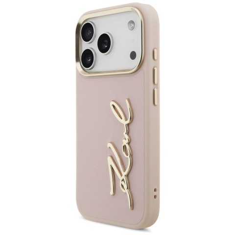 Karl Lagerfeld nakładka PU leather case with Karl script logo and metal camera buttons do iPhone 17 Pro czarna