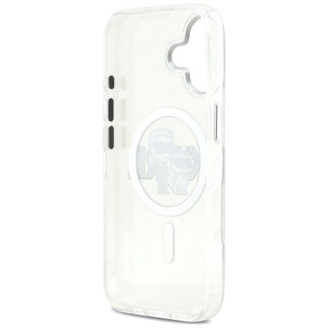 Karl Lagerfeld nakładka Magsafe IML glitter case metal camera frame and buttons Karl and Choupette sketch logo do iPhone 17 czar