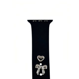 Pin Charms zestaw do paska do zegarka kokardka srebny