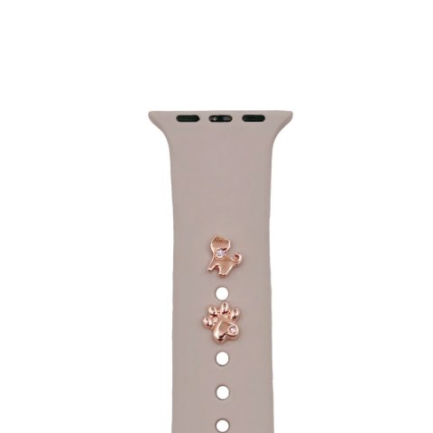 Pin Charms zestaw do paska do zegarka kot różowo złoto